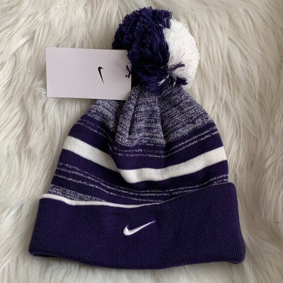 NIKE Racing Louisville National Women's Soccer League Striped Pom Beanie - Picture 1 of 3